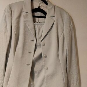 Tahari Gray Textured Suit Women's Blazer And Pencil Skirt Size 8